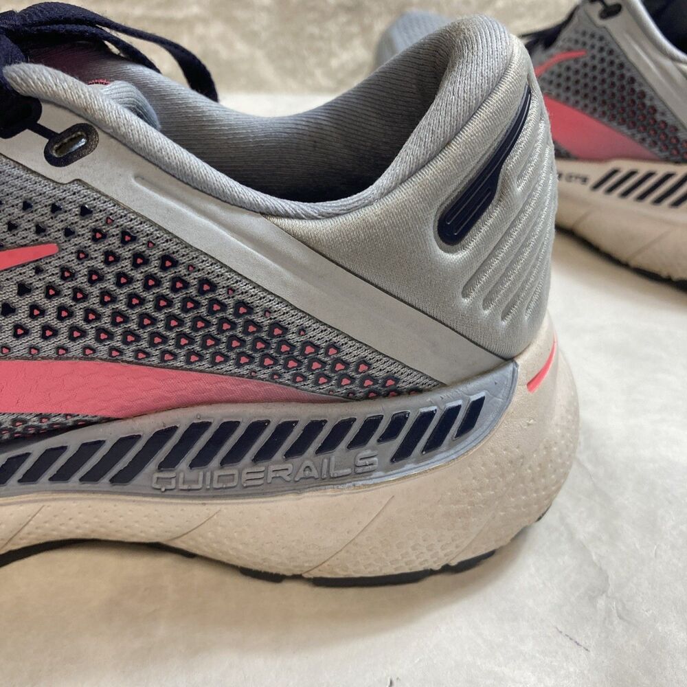 Brooks Adrenaline GTS 22 Womens 8 Grey Pink Running Shoes - Picture 13 of 16